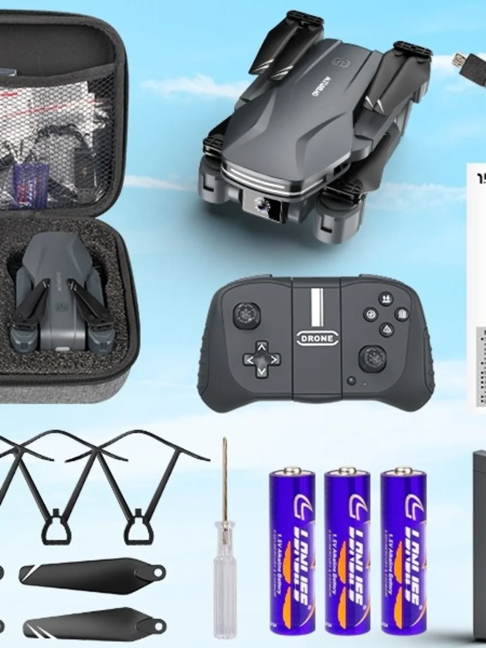 Foldable Black Mini Drone with Remote Controller And Camera With Case For Sale!
